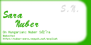 sara nuber business card